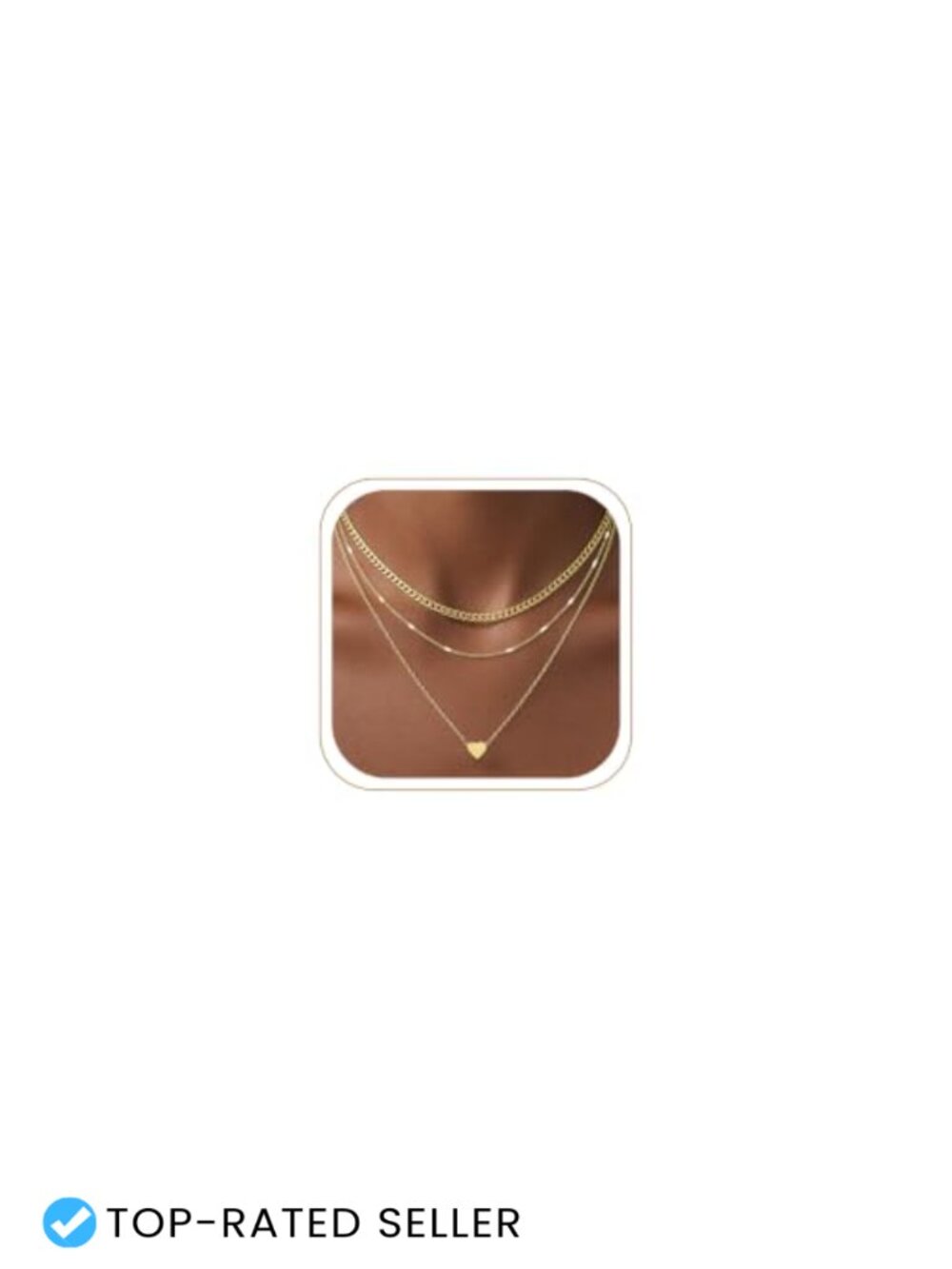 14K Gold Plated Layered Necklace Set, Dainty Stacking Necklaces with Heart